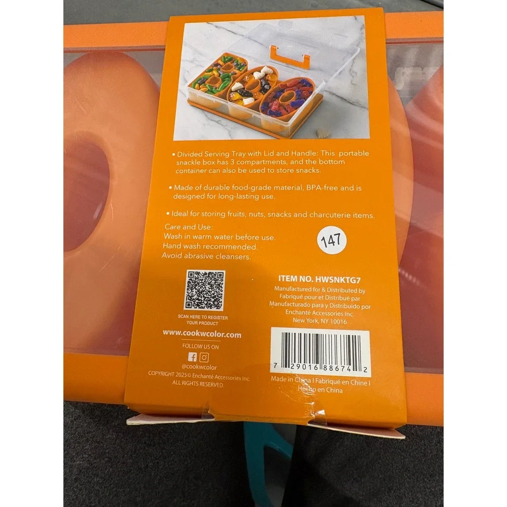 CWC Cook With Color Halloween Snack Box Set EEK and BOO Divided Trays 2pk